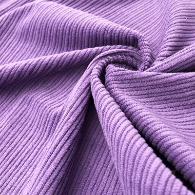 China Orange Stain Repellent Stripe Velvet Corduroy Fabric Stretch Polyester Knit Pants Corduroy Fabric Sofa Fabric Wholesale for sale