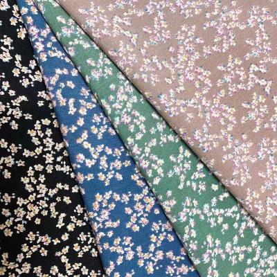 China QUICK DRY floral digital printed custom fabric fashion printing silk fabric for dress polyester clothes for sale