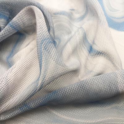 China Custom Stretch Textile Knit Modern Color Sheer Mesh Printing Fabric Gradient Printing Fabric for sale