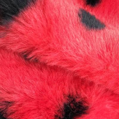 China Fashion Soft Plush Faux Rabbit Fur Fabric Clothes Shoe Pet Toys Shrink-Resistant Polyester Woven Printed Fabric for sale