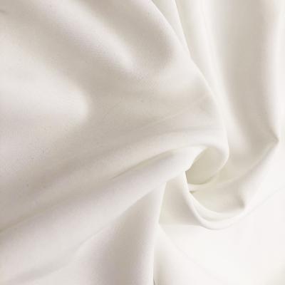 China Stretch Fabric Wholesalers Custom Printing 100% Polyester Fabric For Garment White Stretch 100D Lightweight 80gsm for sale