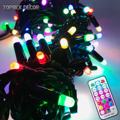 China Remote Control Christmas Lights Lux Navidenas Twinkle Color Changing Outdoor Smart String Lights With Remote Control for sale