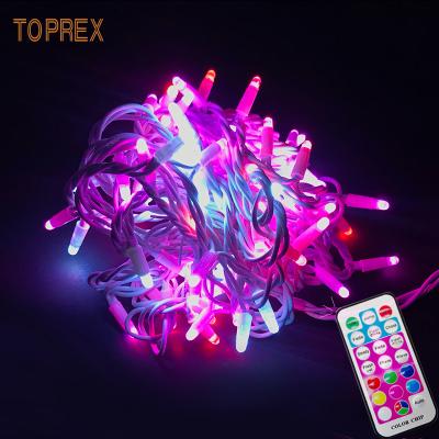 China Remote Control Christmas Lights 2020 New Product Digital Smart Color RGB Rubber String Clear Color Mixing For Holiday Decoration for sale