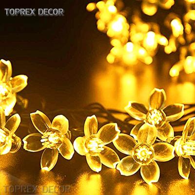 China Plastic Flower+led chip+PVC string wholesale modern led flower string light commercial evetns project led cherry blossom flower string light for sale