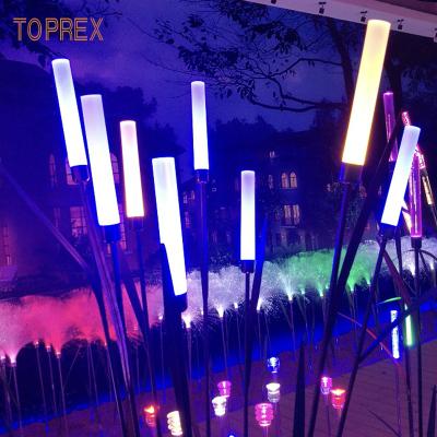 China CE TOPREX Outdoor DECOR Decorations Christmas Acrylic Led Flower Ball Stand Tubular Fiber Optic Light for sale