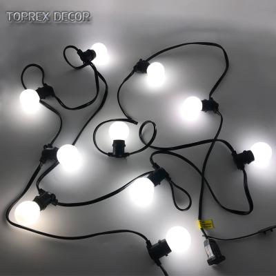 China Sash E17 with G40 led bulb Christmas wholesale holiday party lights festoon cafe g40 led string lights for sale