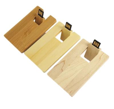 China Wooden Wooden Credit Card Shaped USB Flash Drive In Gift Box As Card USB Flash Drive With 16GB USB Stick Flash Drive for sale