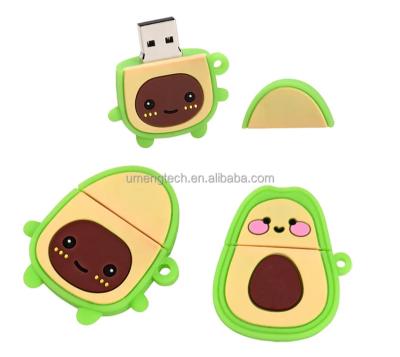 China Promotional Silicone Gift Thumbdrive Memorias Usb Cartoon 1GB 2GB 4GB 8GB 16GB 64GB 32GB Avocado Pear Fruit for sale