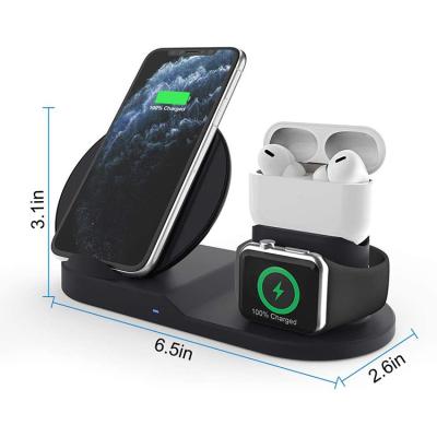 China UniversalÂ   Hot Sales 3in 1 7.5W Wireless Charger Stand Fast Charging Station Compatible For iWatch Phone Earphones for sale