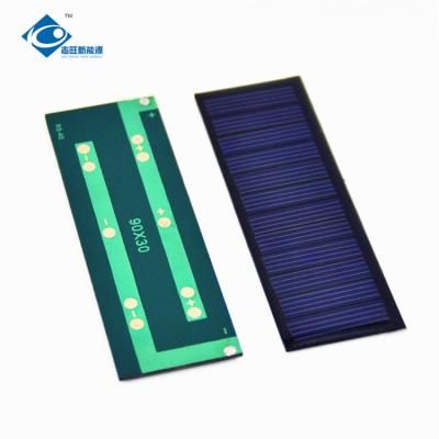 China 5.5V Waterproof Solar Panel Charger ZW-9030-5.5V Strip Epoxy Solar Panels 0.3W for sale