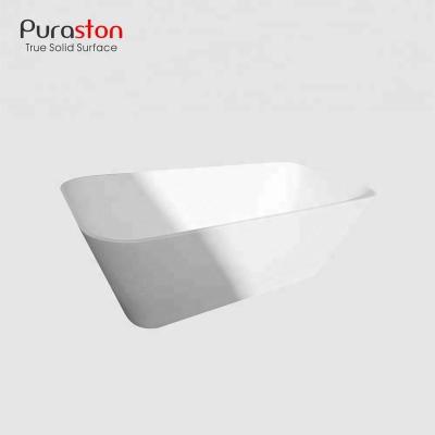 China Puraston Traditional One Piece Rectangular Artificial Resin Cast Stone Freestanding Bathtubs with CE/cUPC/CSA for sale