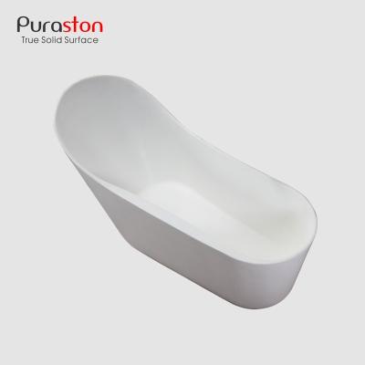 China Puraston Factory Price Modern Artificial Stone High Backrest Soaking Freestanding Bathtubs For Villa Products for sale