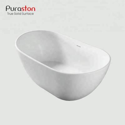 China Modern Puraston Customized Resin Small Artificial Marble Stone Freestanding Bathtub For Japanese 8 for sale