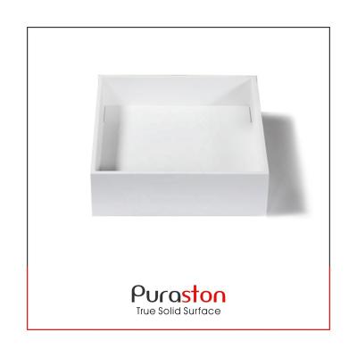 China Modern Puraston 15 Inch Matte Stone Bathroom Sinks Vessel Basin for sale