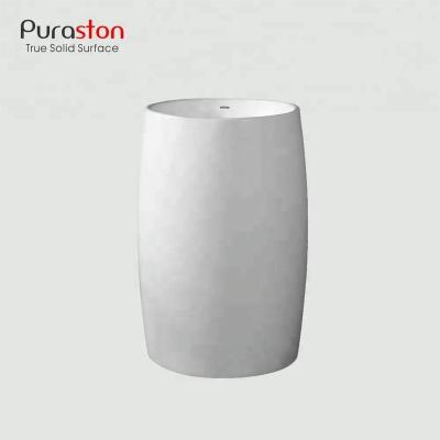 China Puraston Pedestal Bathroom Lavatory Best Traditional Ceramic Sink for sale