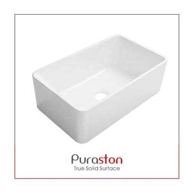 China Faucetless 30 Inch High Pressure Cast Iron Undermount Porcelain Double Sided Apron Kitchen Sink for sale