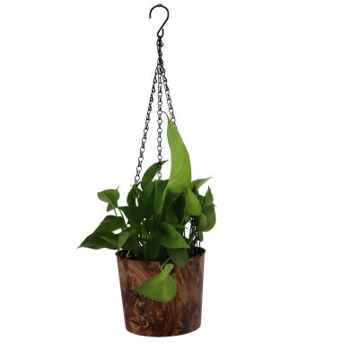 China Econo modern 7 inch fashion trend plastic hanging basket flower pot suitable for desktop decoration plastic hanging basket flower pot for sale