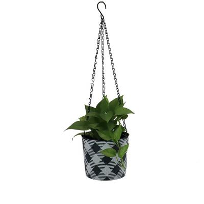 China Econo Modern Wholesale Outdoor Garden Plastic Hanging Chains Baskets Wall Plastic Flower Planter Pots for sale