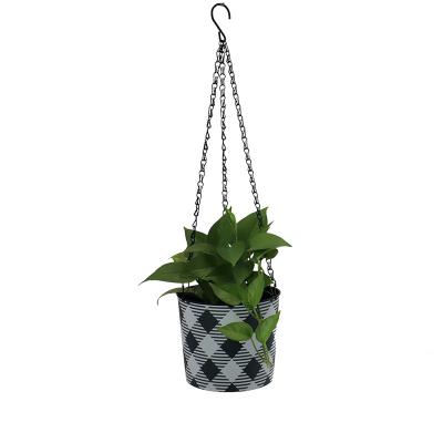 China Econo 7inch Fashion Modern Design Garden Hanging Flower Pots Hanging Plastic Flower Pot. for sale