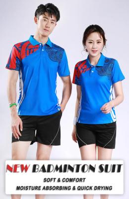 China Men Women Short Sleeve Sports Fast Dry Shorts Table Tennis Uniform for sale