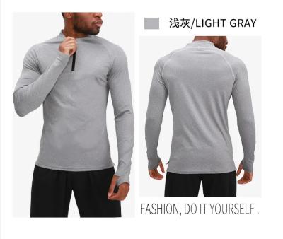 Chine Les hommes folâtrent douille de veste avant de tirette de moitié de Spandex de polyester d'usage la longue à vendre