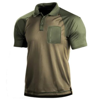 중국 Men's T-shirt Summer men's outdoor retro color bump Tactical Polo sports T-shirt 판매용