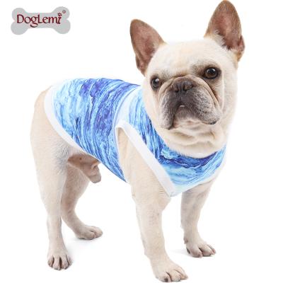 China Viable Dog Cool Vest T-shirt Instant Cooling Pet Clothes Bulldog Summer Tank Top Fabric for sale