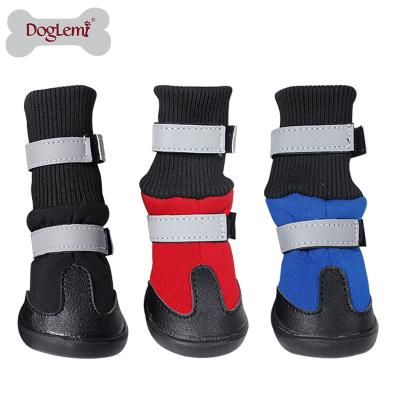 China Stored Waterproof Reflecting Pet Shoes Dog Shoes Boots Dog Rain Boot for sale