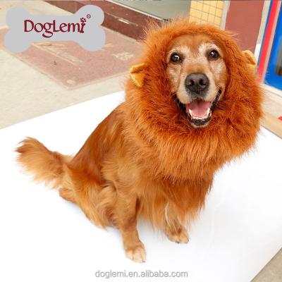 China Viable Pet Accessories China Cat Lion Wigs Mane Hair Festival Dog Party Costume Big Clothes Costume for sale