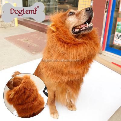 China Large Viable Dog Cat Lion Wigs Mane Hair Festival Party Costume Clothes Costume for sale