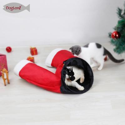 China Sustainable Festival Christmas Cat Accessories Cat Tunel Christmas Toy For Cat for sale