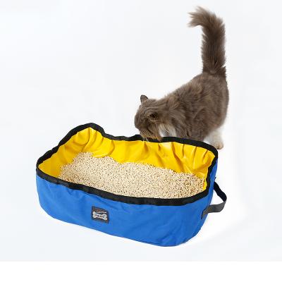 China Portable Outdoor Cleaning Bowl Stocked Cat Grooming Tool Foldable Travel Cat Litter Box Cat Litter for sale