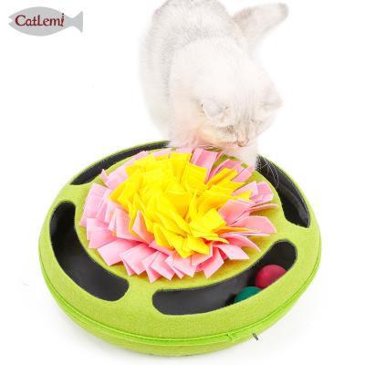 China Sustainable Interactive Track Game Cat Tracks Cat Toys Fun Moving Balls Nose Cat Puzzle Bowl Training for sale