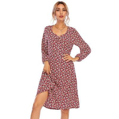 China Fashion Women Anti-Static Floral Women Maxi Dress Party Dresses For Long Sleeve Casual Dress for sale