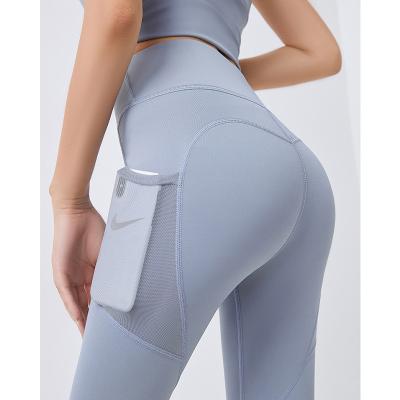 China 2021 Wholesale Custom New Design Breathable Women Yoga Pants Workout Sportswear Gym High Waist Sports Fitness Leggings With Pockets for sale