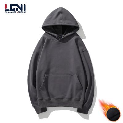 China LENGONI Fleece Sweater Fashion Men Hoodie 100% Blank Anti-pilling Hoodie Casual Custom Cotton Sweatshirts Wholesale for sale