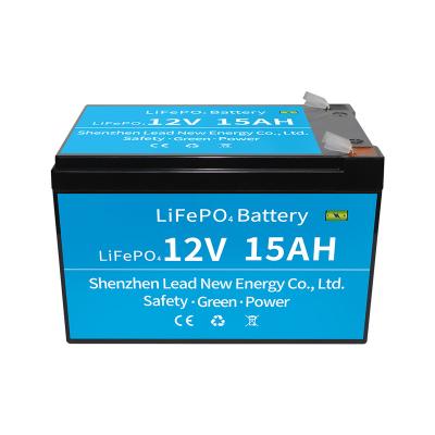 China Wholesale Rechargeable Lithium Lifepo4 Batteries 12V 15Ah Volt Li-Ion Battery Pack L152mm*W100mm*H100mm Solar Panel Battery Storage for sale