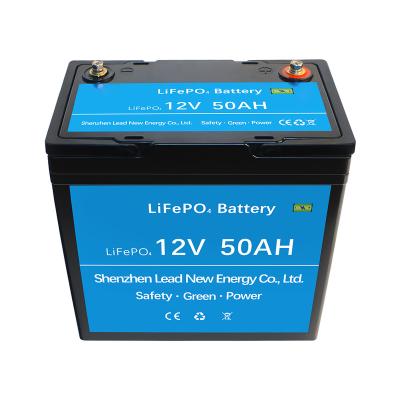 China Wholesale Rechargeable Lithium Lifepo4 Batteries 12V 50Ah Volt Li-Ion Battery Pack L229mm*W138mm*H208mm Solar Panel Battery Storage for sale