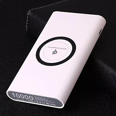 China New Premium Wireless Charger 10000mah Power Bank 10000mah Qi Universal Portable Wireless Power Bank With Led Light for sale