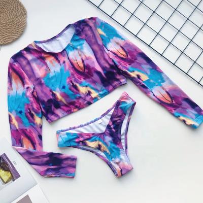 China New Design Women Anti-UV Custom Fitted Colorful Long Sleeves Sunscreen Bikini for sale