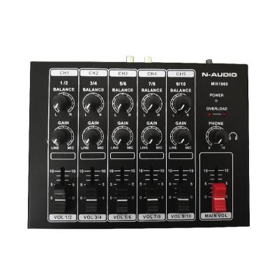 China 2021 N-AUDIO Sound Mixer Black Color 10 Channel Mini Mixer Audio Mixer for sale