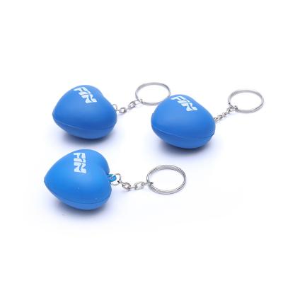 China Home Custom Wholesale Blue Heart Foam PU Squishy Decoration Keychain for sale