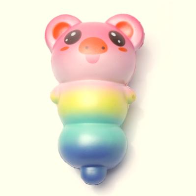 China Toy Custom Color Logo Rainbow Soft Animal Calabash Anti Stress Foam Ball for sale