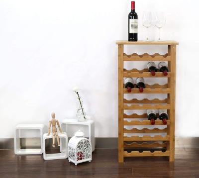 China Sustainable Bamboo Wine Rack, Standing Wine Storage Rack, Wine Display Stands for sale