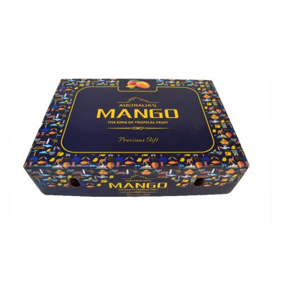 China Factory Customized Rectangular Black Corrugated Cardboard Box Shipping Box Fruit Packaging Recyclable Paperboard For Mango for sale