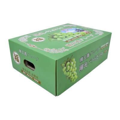 China Factory Customized Rectangular Green Apple Fruit Cardboard Box Recyclable Cardboard Packaging Boxes With Handle for sale