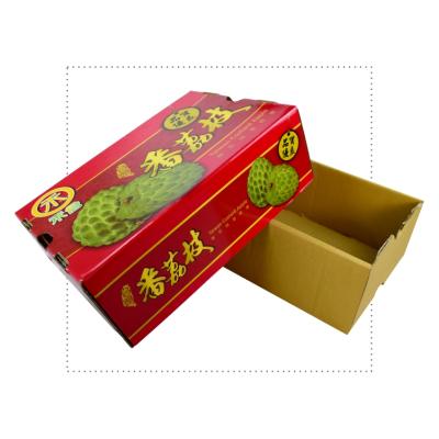 China Logo Printing Recyclable Cardboard Cherimoya Recyclable Custom Packing Corrugated Shipping Cardboard Box Fruit Packing Box for sale