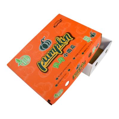 China Logo Printing Recyclable Cardboard Pumpkin Recyclable Custom Packing Corrugated Shipping Cardboard Box Fruit Packing Box for sale