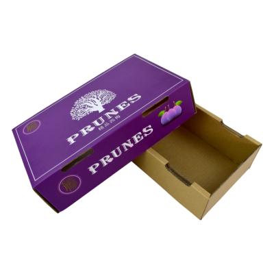 China Customized Recyclable Cardboard Orange Fruit Packaging Box Corrugated Prune Boxes for sale