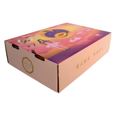 China Recyclable Logo Printing Recyclable Cardboard Shipping Custom Box Corrugated Box Fruit Packing Box For Prune for sale